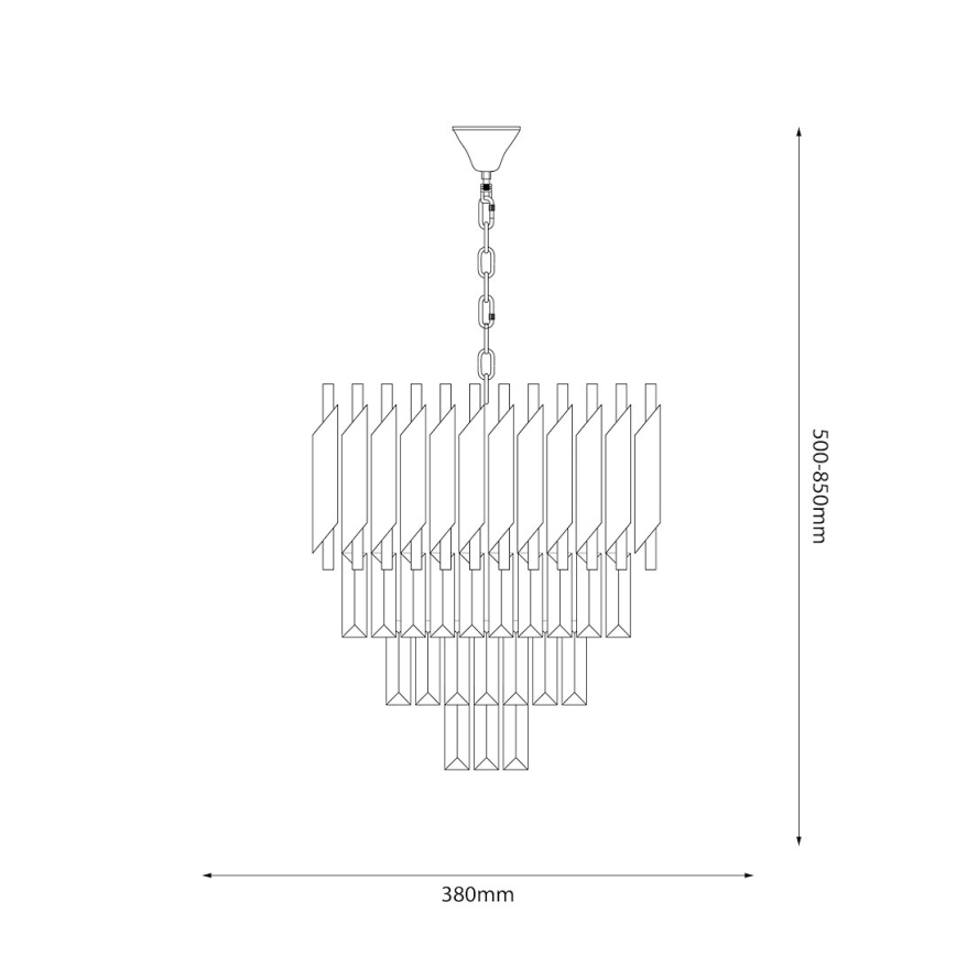 Candeeiro suspenso CRISTAL 5xE14/40W/230V dourado/preto