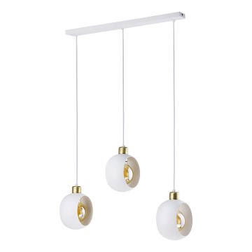 Candeeiro suspenso CYKLOP 3xE27/60W/230V branco
