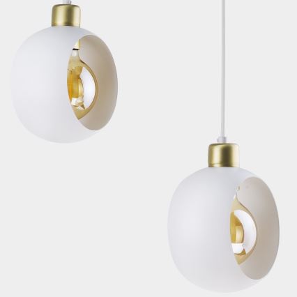 Candeeiro suspenso CYKLOP 3xE27/60W/230V branco