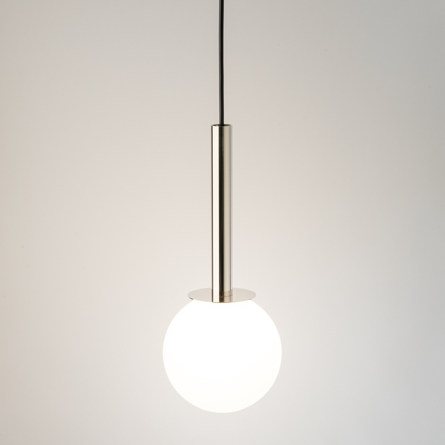 Candeeiro suspenso DAISY 1xG9/12W/230V diâmetro 14 cm cromado brilhante/preto/branco