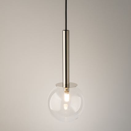 Candeeiro suspenso DAISY 1xG9/12W/230V diâmetro 14 cm cromado brilhante/preto/transparente