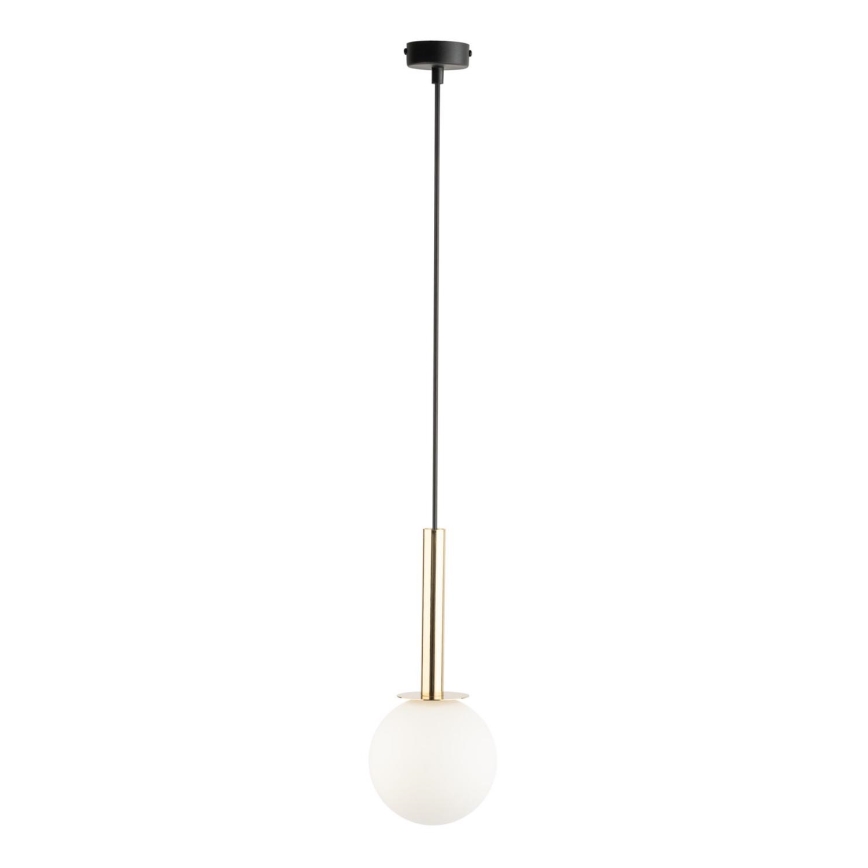 Candeeiro suspenso DAISY 1xG9/12W/230V diâmetro 14 cm dourado/preto/branco
