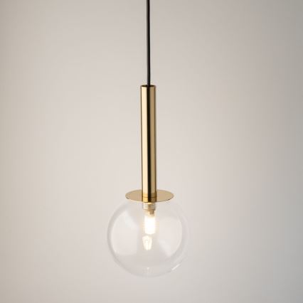 Candeeiro suspenso DAISY 1xG9/12W/230V diâmetro 14 cm dourado/preto/transparente