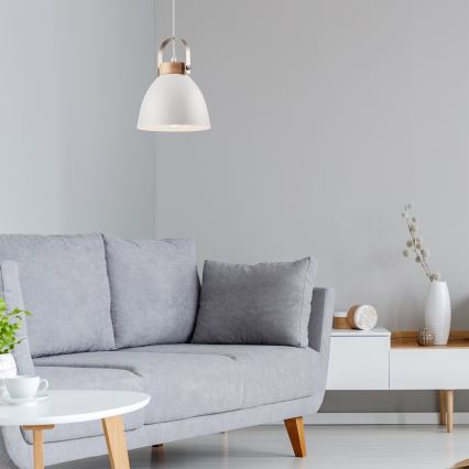 Candeeiro suspenso DANIELLE 1xE27/60W/230V faia