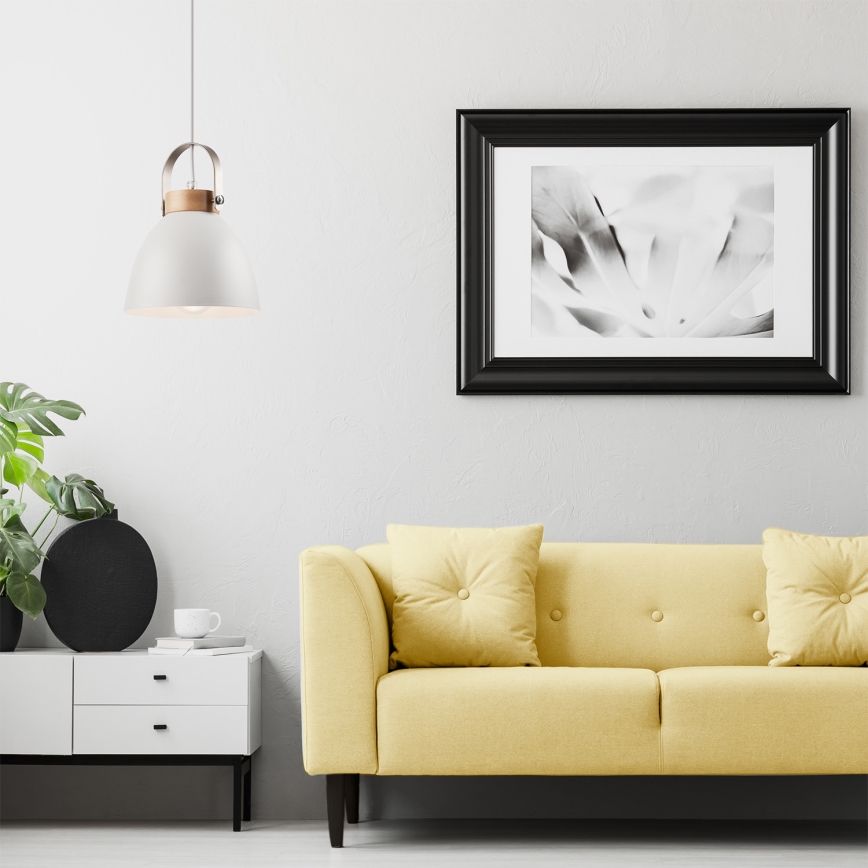Candeeiro suspenso DANIELLE 1xE27/60W/230V faia