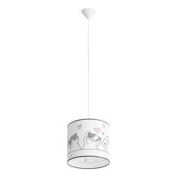 Candeeiro suspenso de criança CAT 1xE27/15W/230V diâmetro 30 cm gato