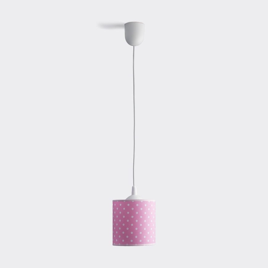 Candeeiro suspenso de criança DOTS 1xE27/15W/230V diâmetro 15 cm rosa