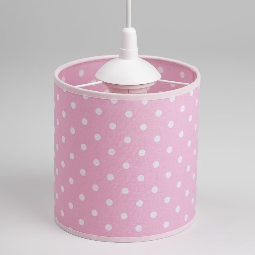 Candeeiro suspenso de criança DOTS 1xE27/15W/230V diâmetro 15 cm rosa