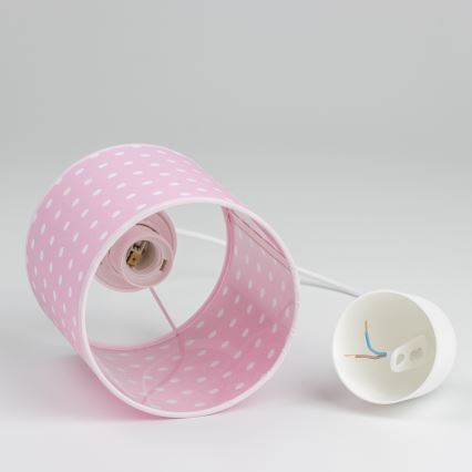 Candeeiro suspenso de criança DOTS 1xE27/15W/230V diâmetro 15 cm rosa