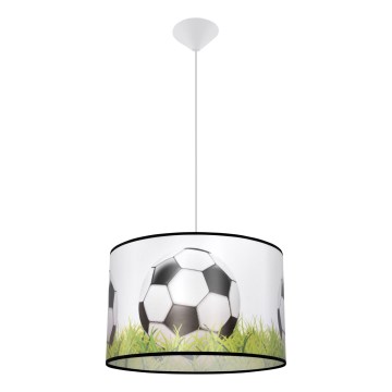 Candeeiro suspenso de criança FOOTBALL 1xE27/15W/230V diâmetro 40 cm futebol