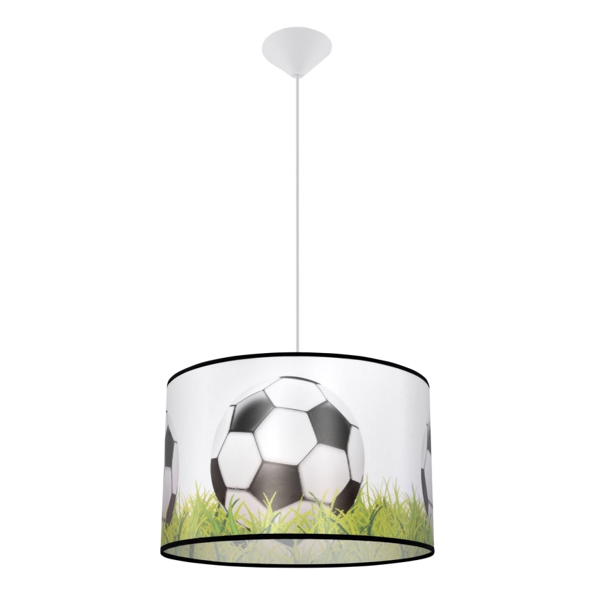Candeeiro suspenso de criança FOOTBALL 1xE27/15W/230V diâmetro 40 cm futebol