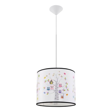 Candeeiro suspenso de criança OWLS 1xE27/15W/230V diâmetro 30 cm owls