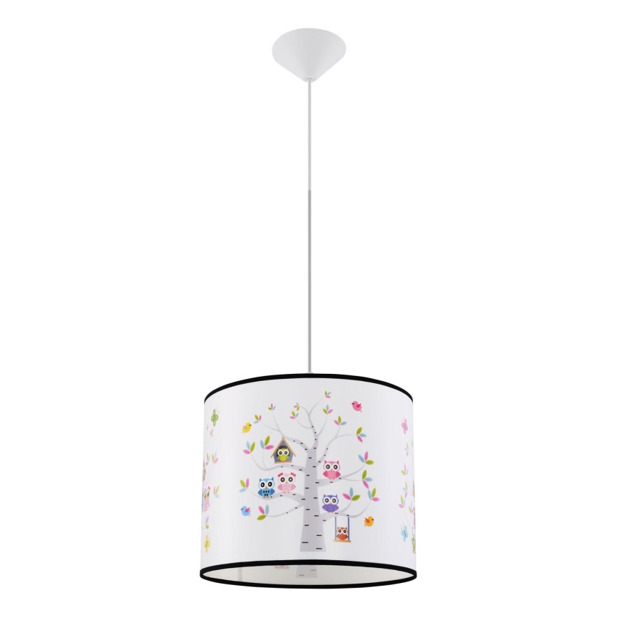 Candeeiro suspenso de criança OWLS 1xE27/15W/230V diâmetro 30 cm owls