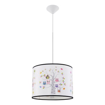 Candeeiro suspenso de criança OWLS 1xE27/15W/230V diâmetro 40 cm owls