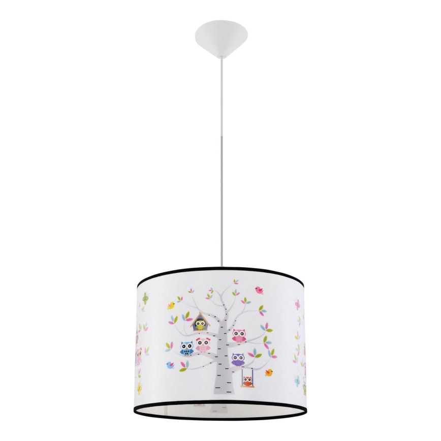 Candeeiro suspenso de criança OWLS 1xE27/15W/230V diâmetro 40 cm owls