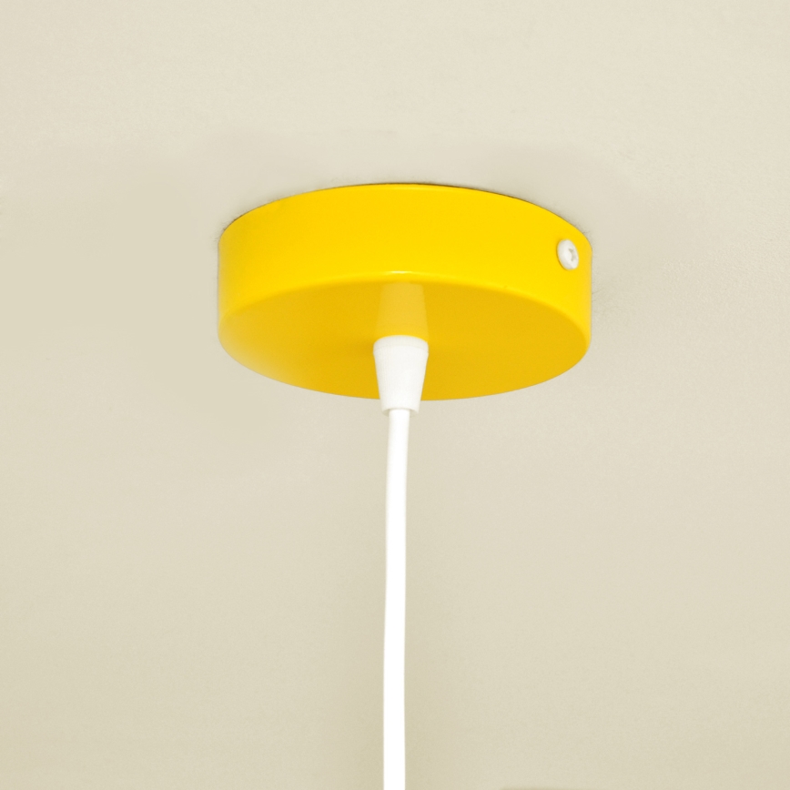 Candeeiro suspenso de criança STARS 1xE27/15W/230V amarelo/branco