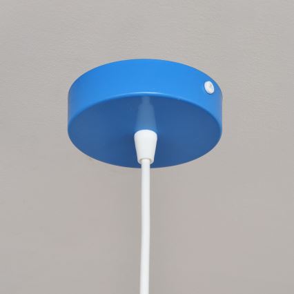 Candeeiro suspenso de criança STARS 1xE27/15W/230V azul/branco