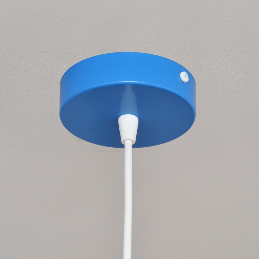 Candeeiro suspenso de criança STARS 1xE27/15W/230V azul/branco