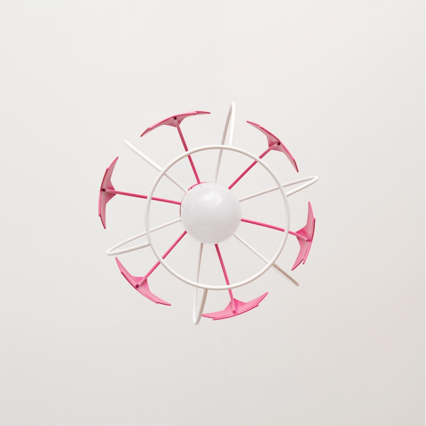 Candeeiro suspenso de criança STARS 1xE27/15W/230V rosa/branco