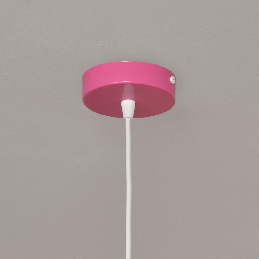 Candeeiro suspenso de criança STARS 1xE27/15W/230V rosa/branco