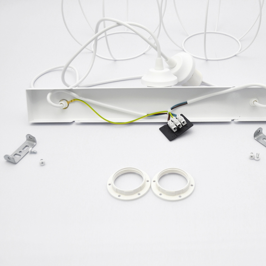 Candeeiro suspenso de criança STARS 2xE27/15W/230V turquesa/branco