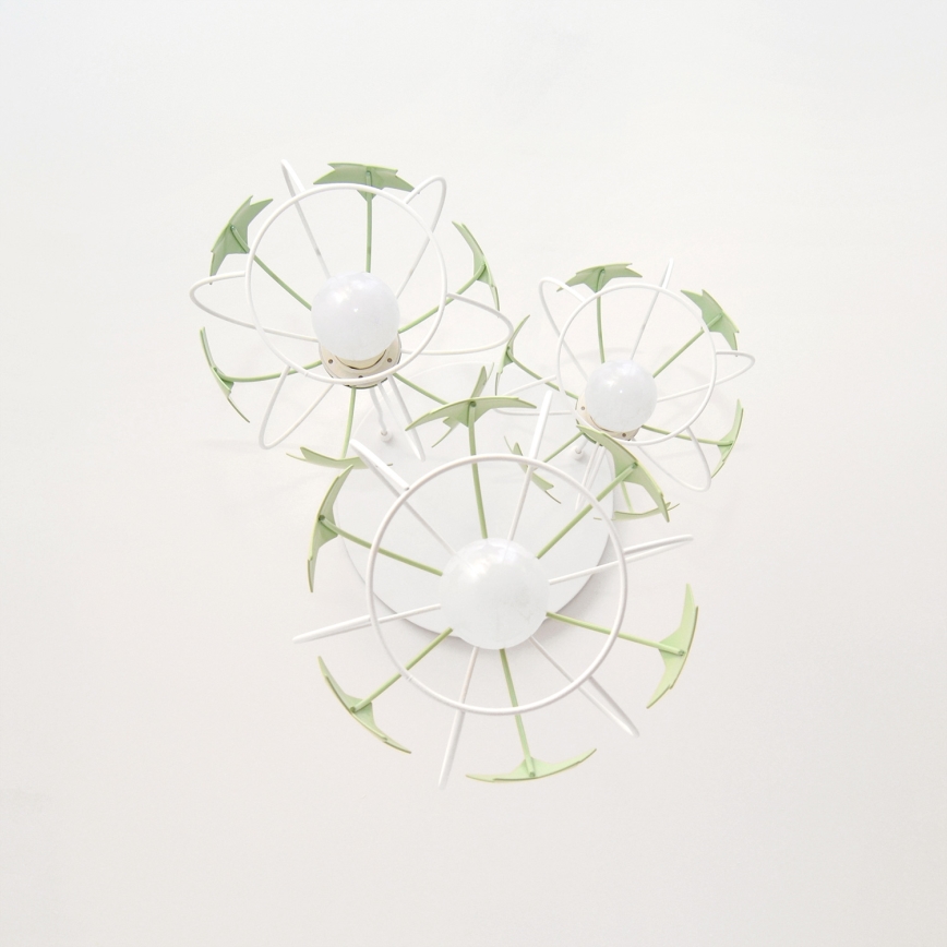 Candeeiro suspenso de criança STARS 3xE27/15W/230V verde/branco