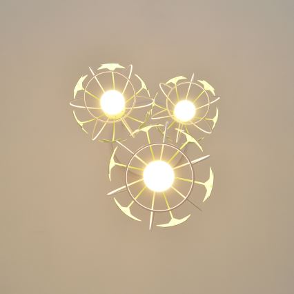 Candeeiro suspenso de criança STARS 3xE27/15W/230V verde/branco