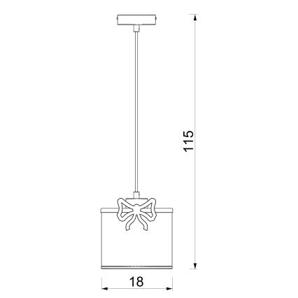 Candeeiro suspenso de criança SWEET 1xE27/15W/230V branco/vermelho/arco