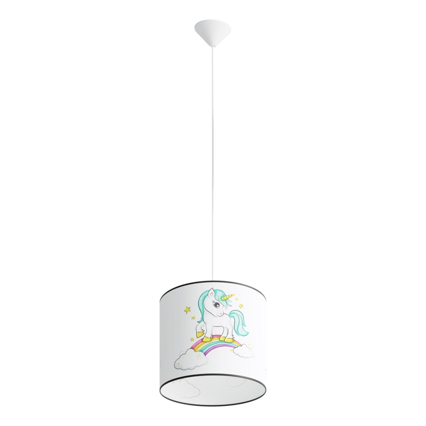 Candeeiro suspenso de criança UNICORN 1xE27/15W/230V diâmetro 30 cm unicórnio