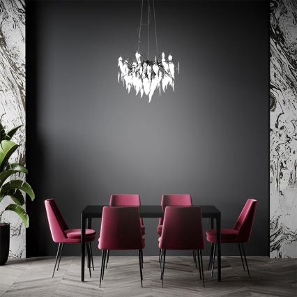 Candeeiro suspenso de cristal 10xG9/40W/230V preto