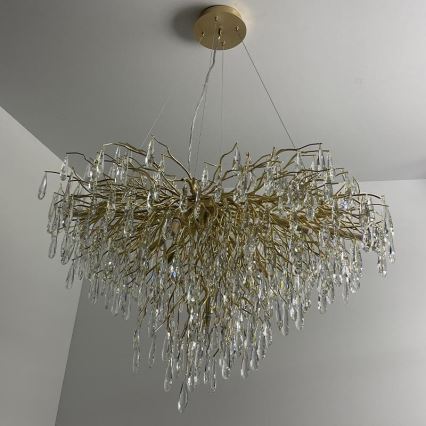 Candeeiro suspenso de cristal 11xG9/40W/230V dourado