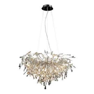 Candeeiro suspenso de cristal 13xG9/40W/230V cromado brilhante