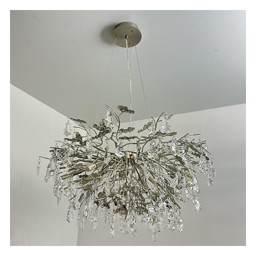 Candeeiro suspenso de cristal 13xG9/40W/230V cromado brilhante