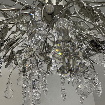 Candeeiro suspenso de cristal 13xG9/40W/230V cromado brilhante