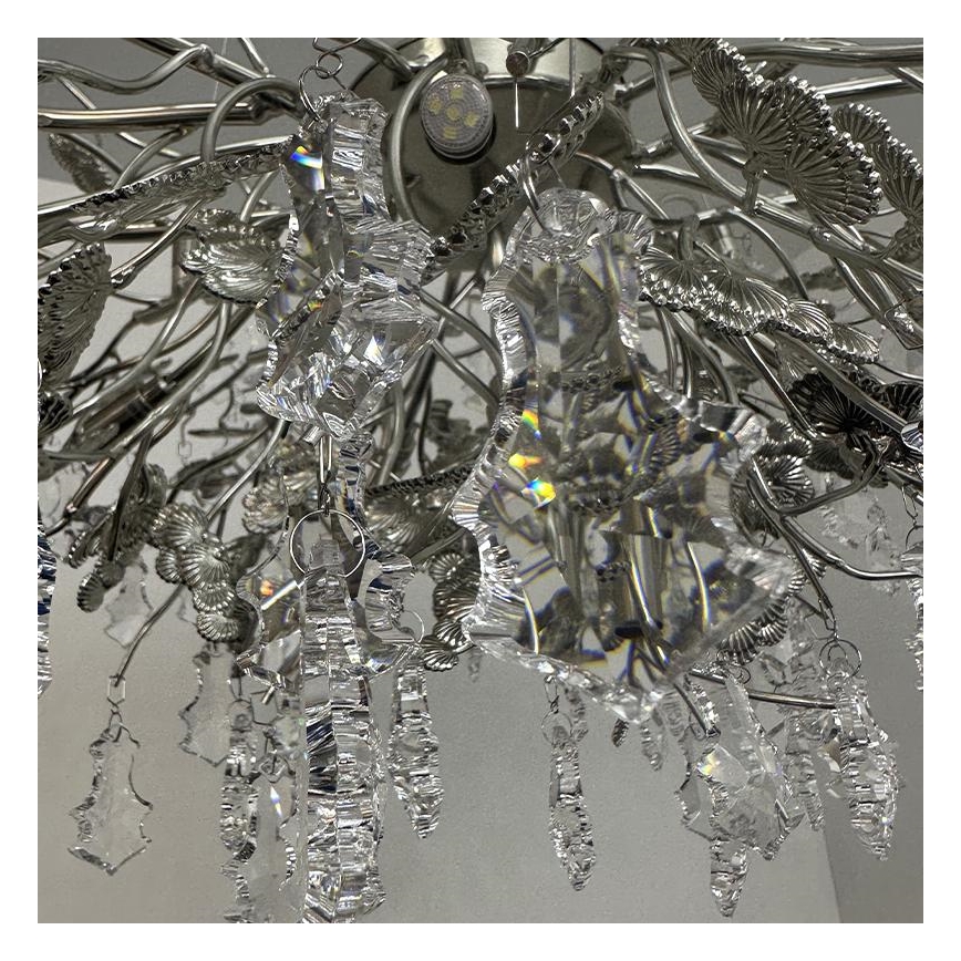 Candeeiro suspenso de cristal 13xG9/40W/230V cromado brilhante