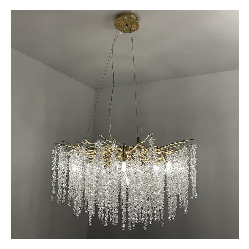 Candeeiro suspenso de cristal 13xG9/40W/230V dourado