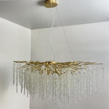 Candeeiro suspenso de cristal 13xG9/40W/230V dourado