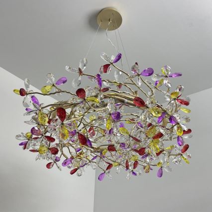 Candeeiro suspenso de cristal 16xG9/40W/230V colorido