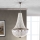 Candeeiro suspenso de cristal ARILA 6xE27/60W/230V diâmetro 60 cm castanho/pátina