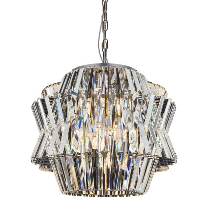 Candeeiro suspenso de cristal CROWN 12xE14/40W/230V cromado brilhante