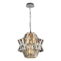 Candeeiro suspenso de cristal CROWN 4xE14/40W/230V cromado brilhante