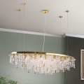 Candeeiro suspenso de cristal CRYSTALRIVER 21xG9/40W/230V dourado
