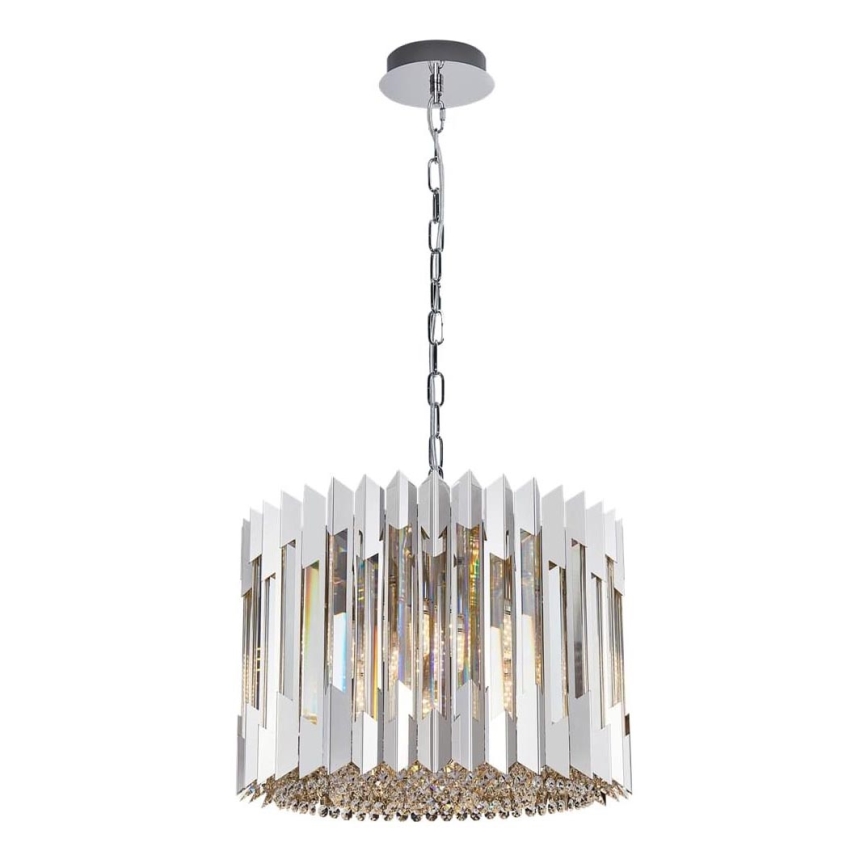 Candeeiro suspenso de cristal RITZ 7xE14/40W/230V cromado brilhante