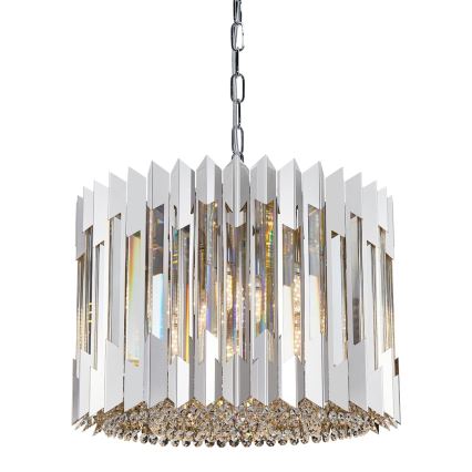 Candeeiro suspenso de cristal RITZ 7xE14/40W/230V cromado brilhante