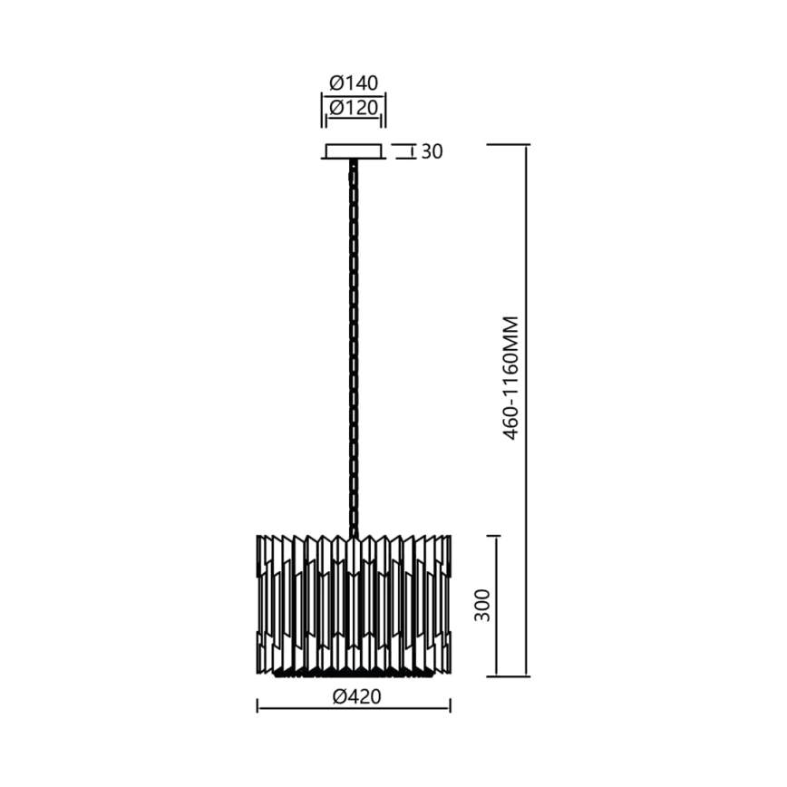Candeeiro suspenso de cristal RITZ 7xE14/40W/230V cromado brilhante