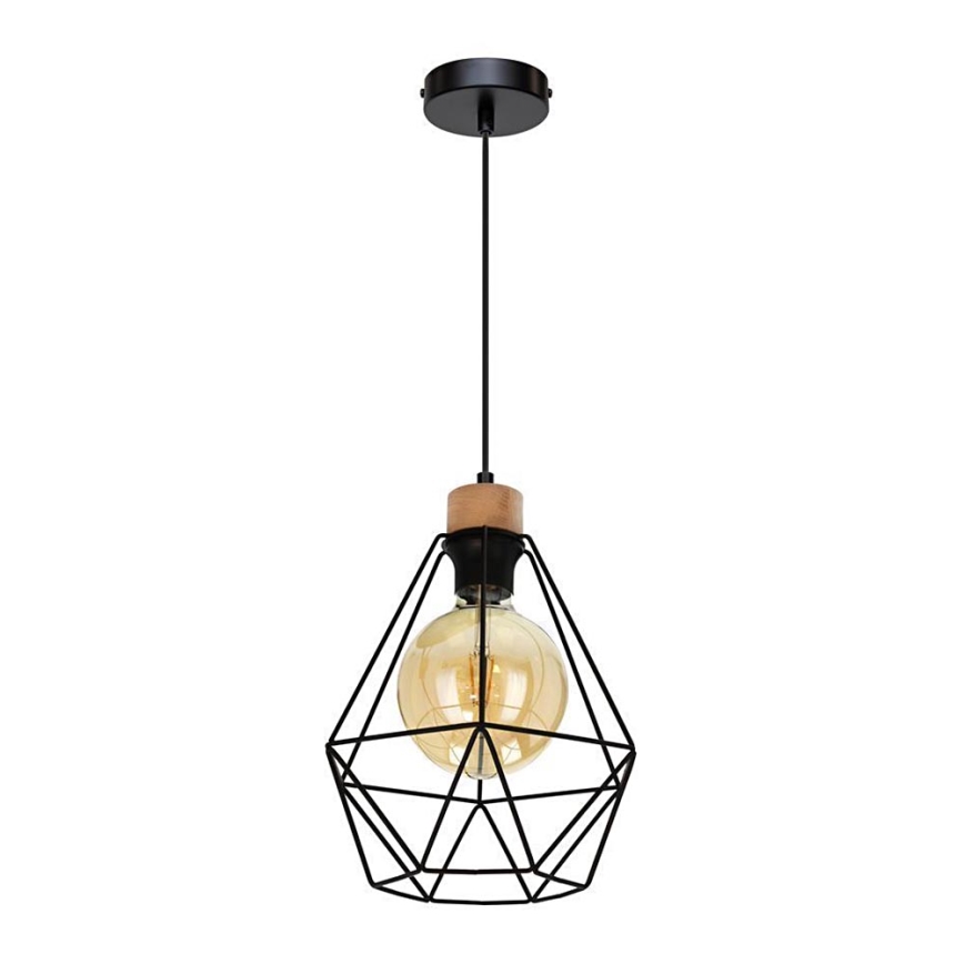 Candeeiro suspenso DIAMENT 1xE27/60W/230V carvalho – FSC certificado