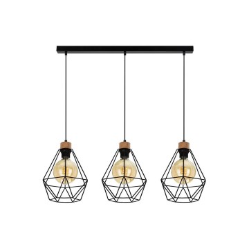 Candeeiro suspenso DIAMENT 3xE27/60W/230V carvalho – FSC certificado