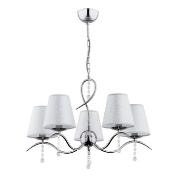 Candeeiro suspenso DIVA 5xE14/10W/230V cromado brilhante