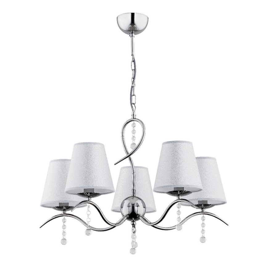 Candeeiro suspenso DIVA 5xE14/10W/230V cromado brilhante