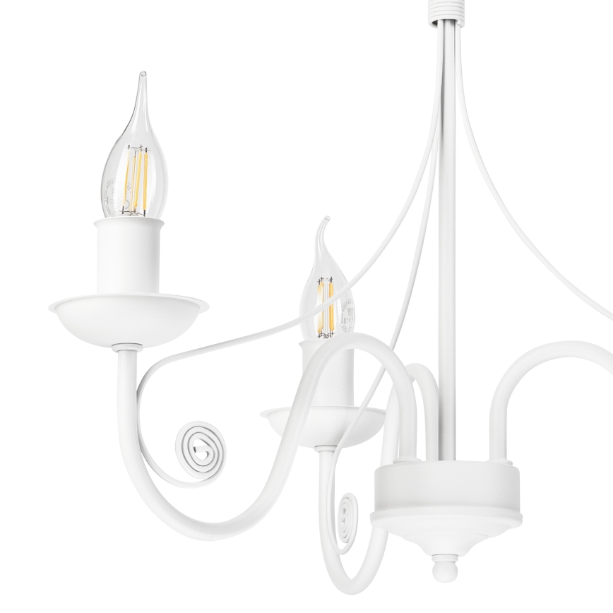 Candeeiro suspenso DONATO 3xE14/40W/230V branco